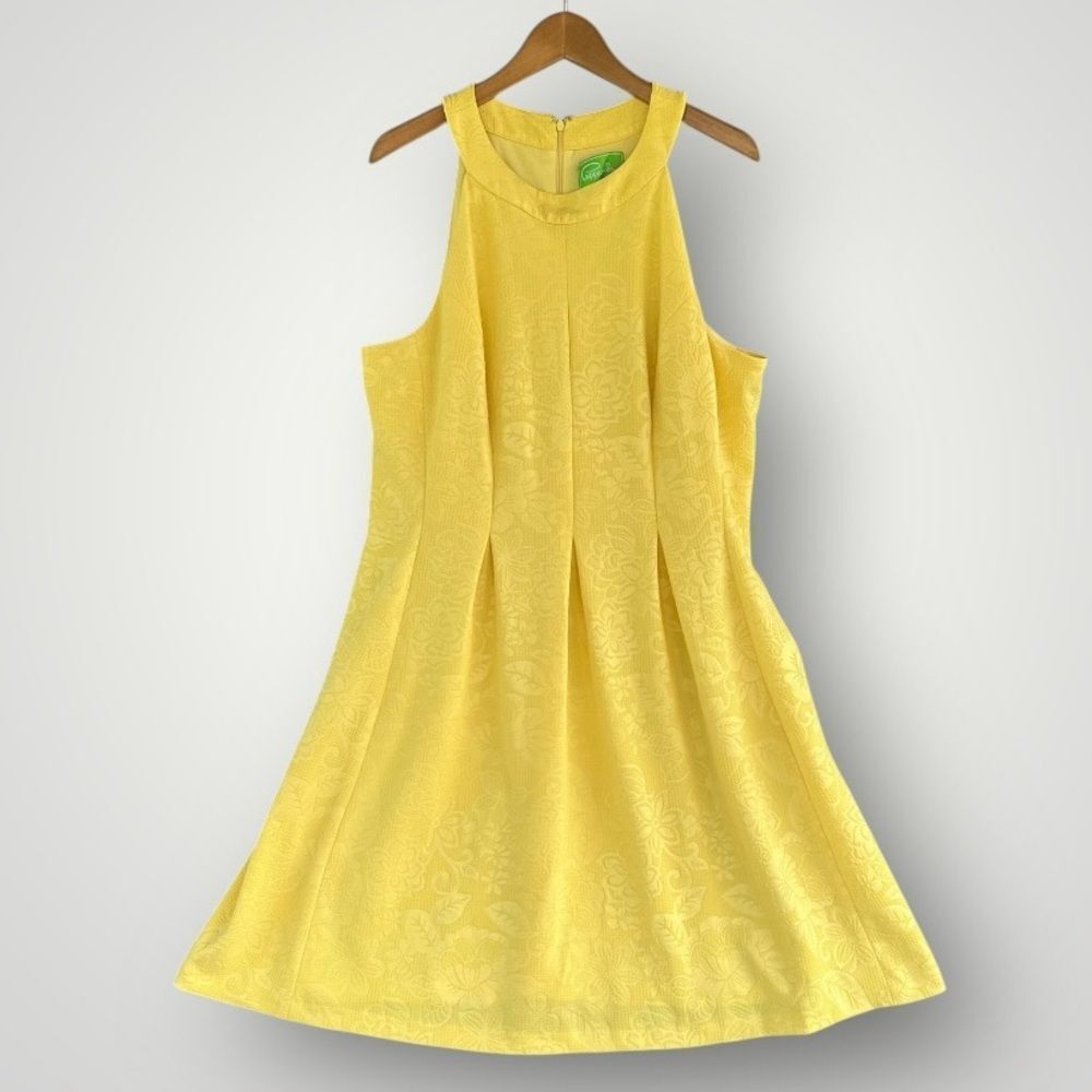 Pappagallo Bright Yellow Sleeveless A-Line Dress